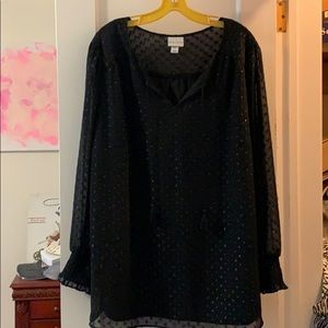 Ava & Viv Black polka dot blouse